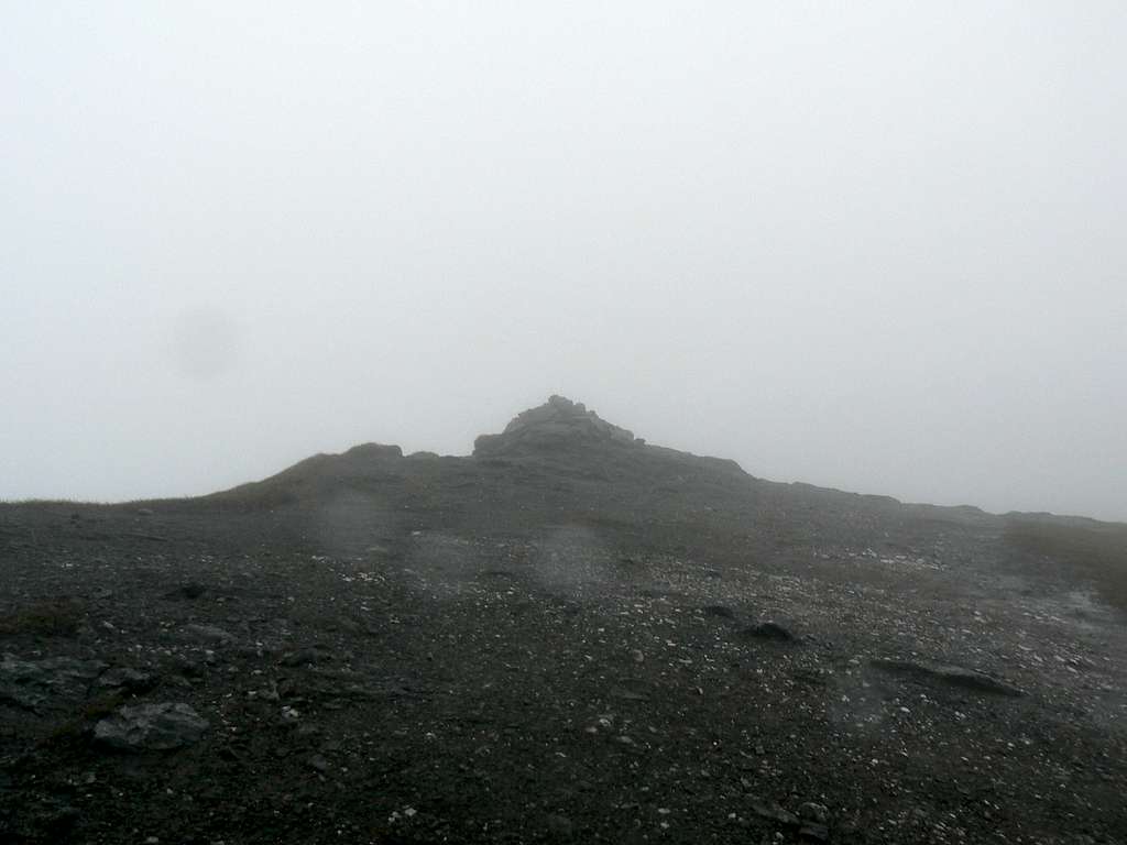 Not the best view of the summit cairn!