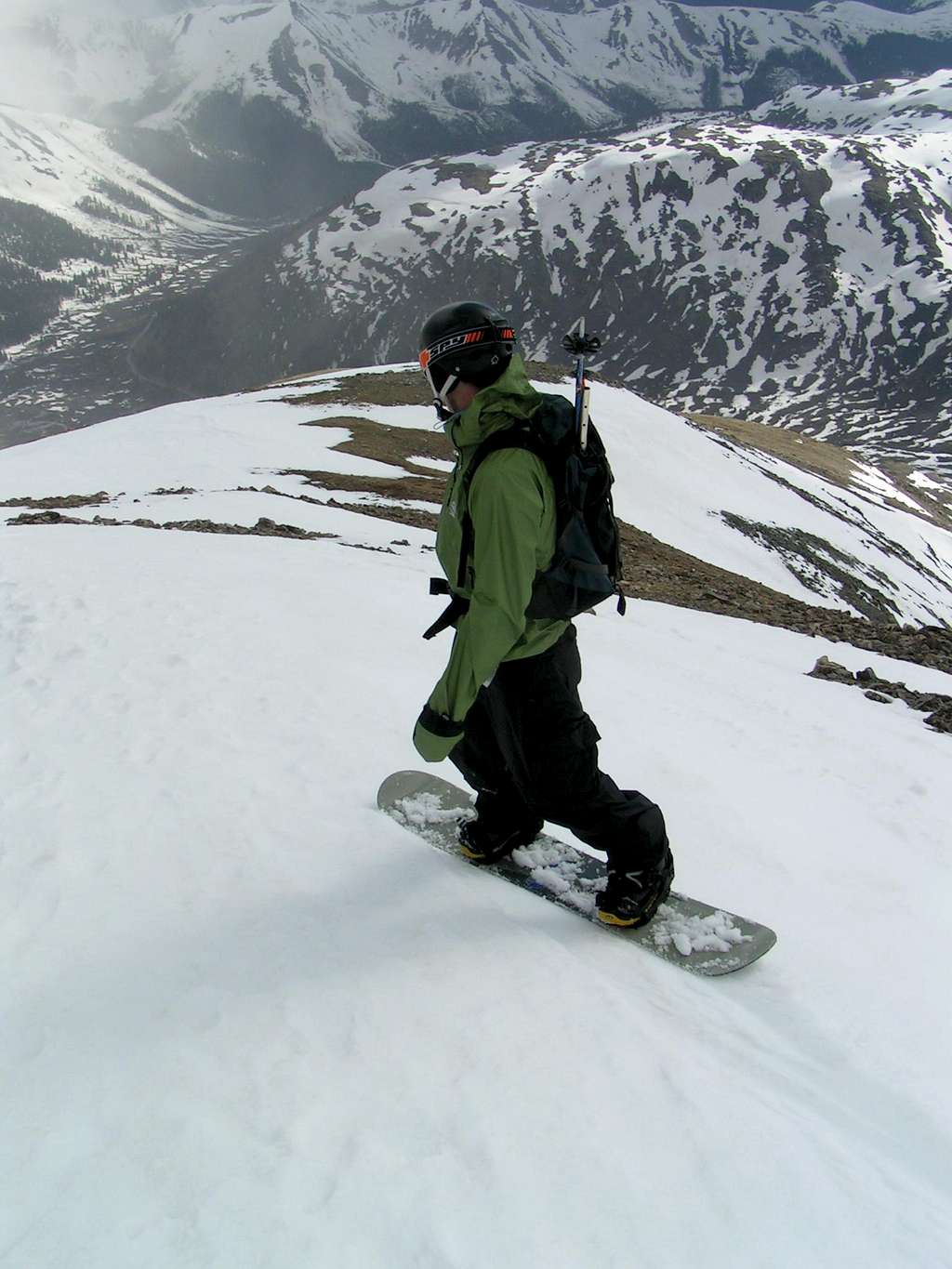 Che de Loki rides off the summit of Twining Peak
