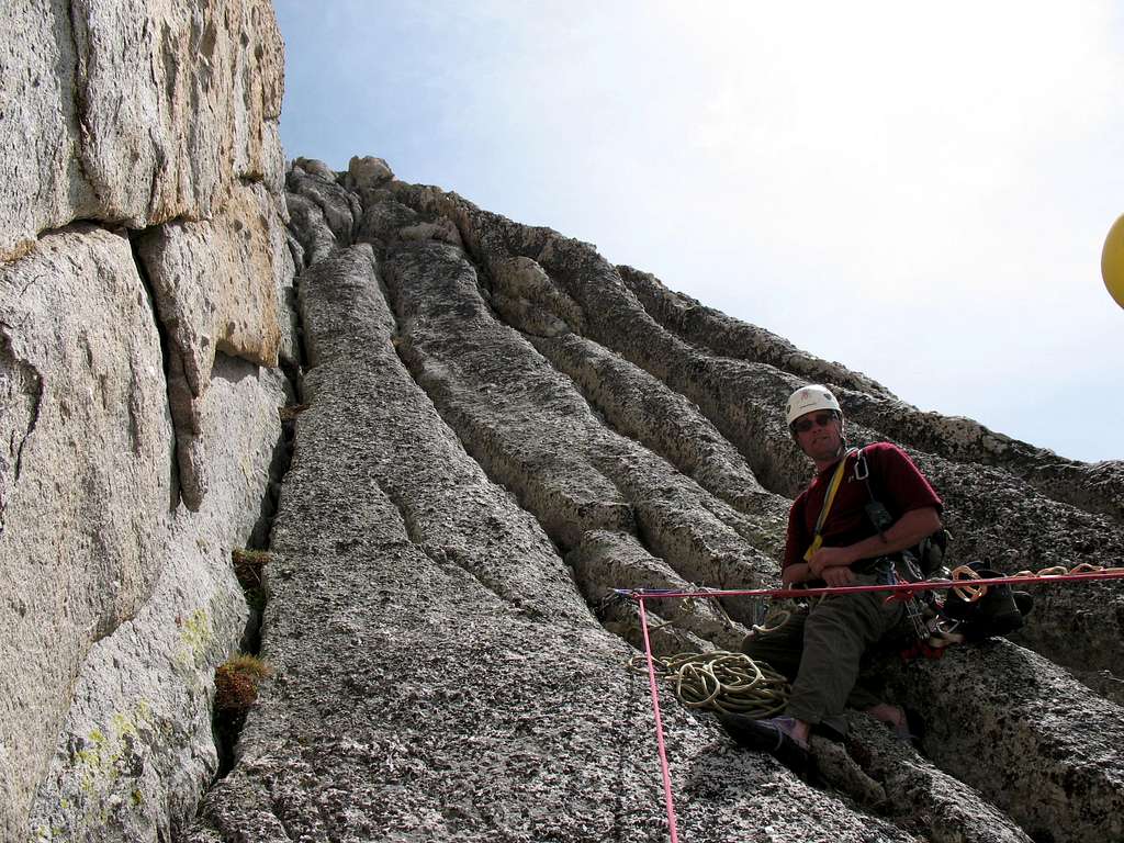 Tom at the 2nd Belay