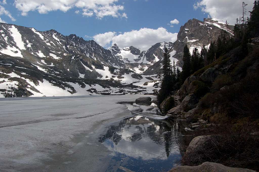 Navajo, Apache, and Shoshoni above frozen Lake Isabelle