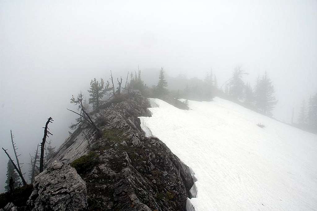 Summit Ridge of Mount Fernie on a Cloudy Day