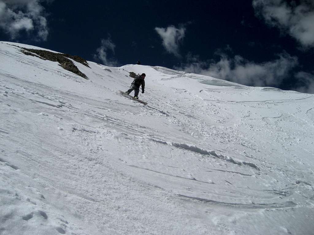 Seth Entering the Grizzly Couloir