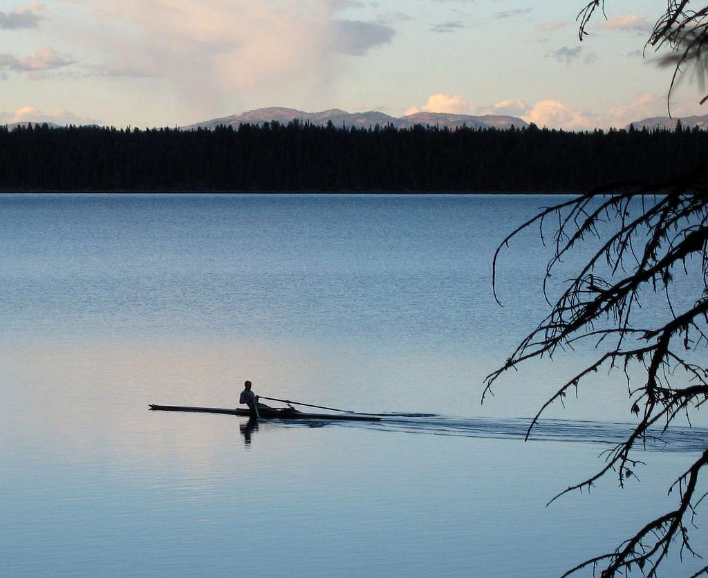 Kayaker on Jenny Lake