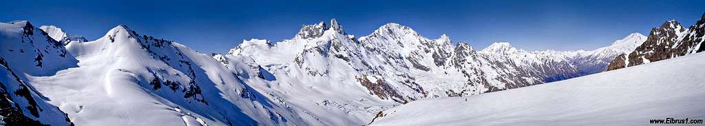 Ski-tour in Adil-Su with Caucasus panorama around...
