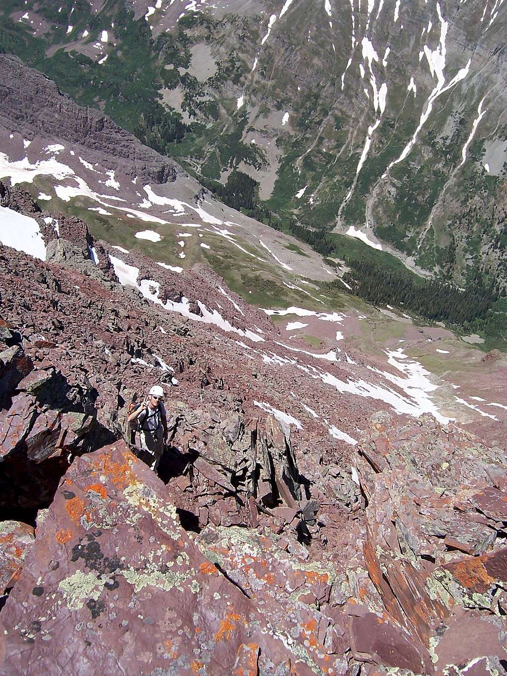 Looking down the West Face