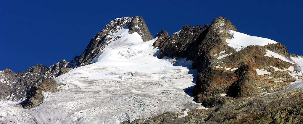 Mont Dolent (3823m) and Mont Grapillon (3576m), south side