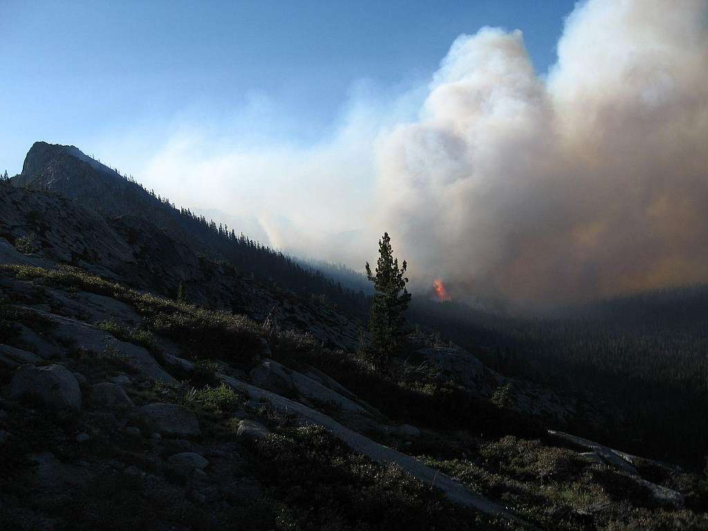 Flagpole Peak & Lake Tahoe wildfire