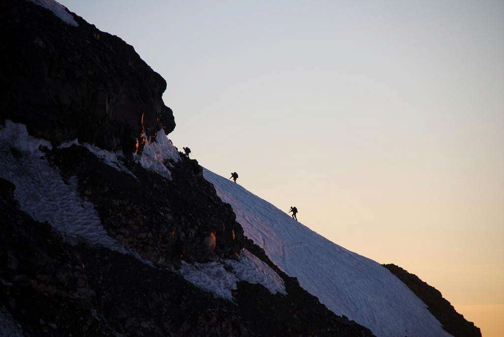 Climbers on DC with Sunrise