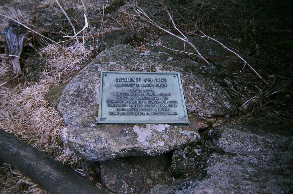 Mount Craig's Summit plaque