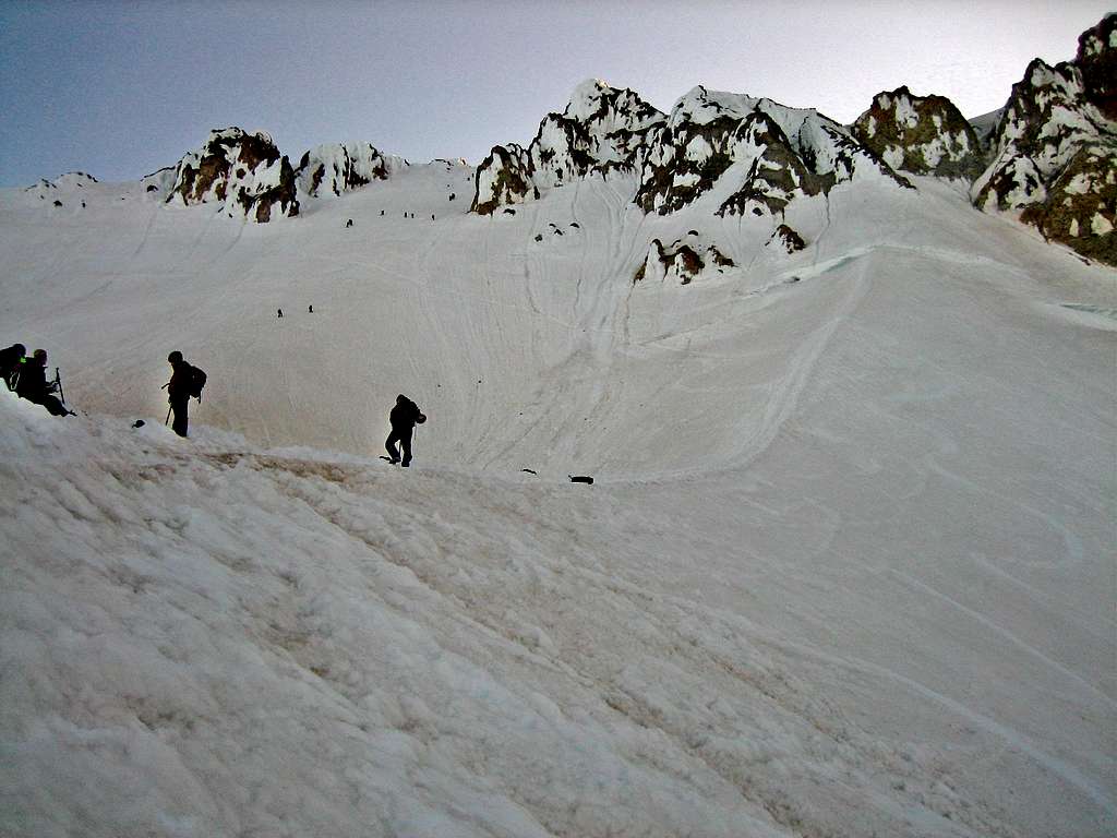 Hogsback and Summit Chutes from Crater Rock