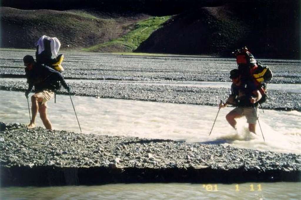 crossing the river