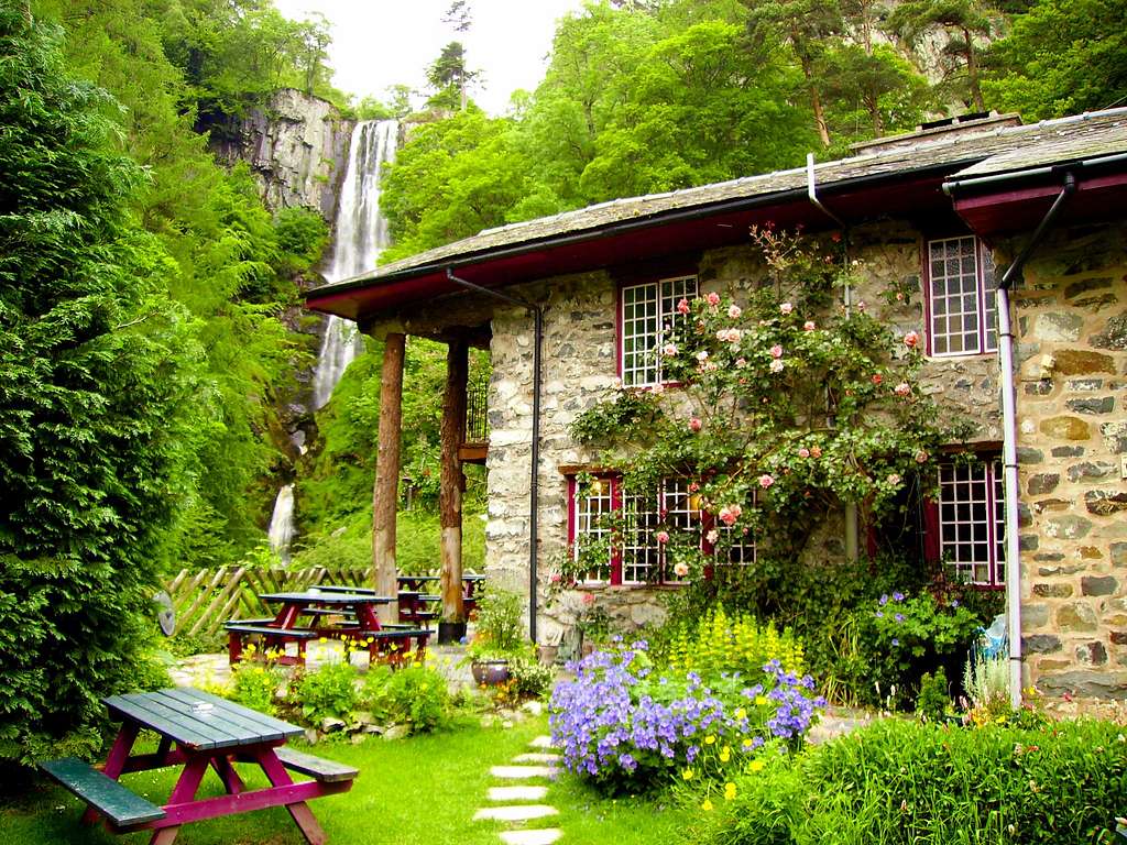 The Tea Shop and Waterfall