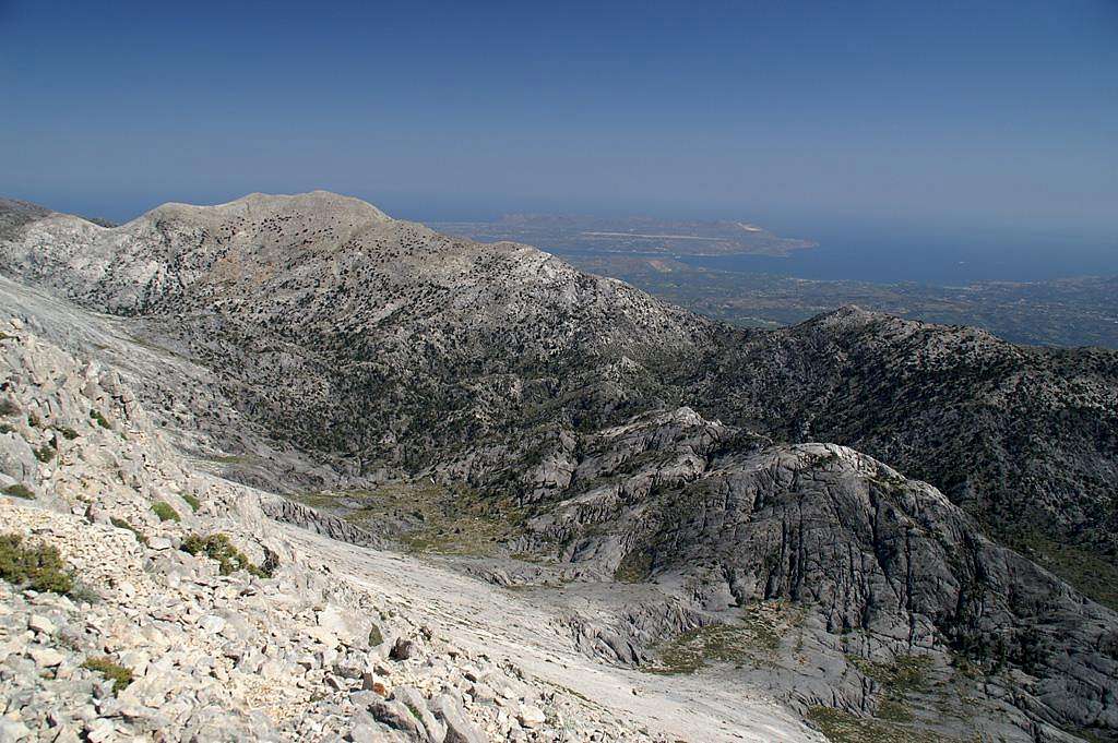 The Agrotiri Peninsula behind the summit of Korda