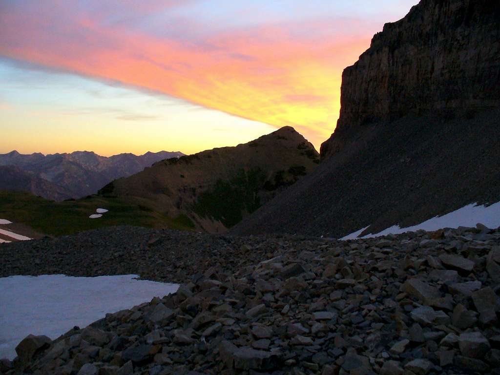 First rays of dawn caress Central Wasatch peaks