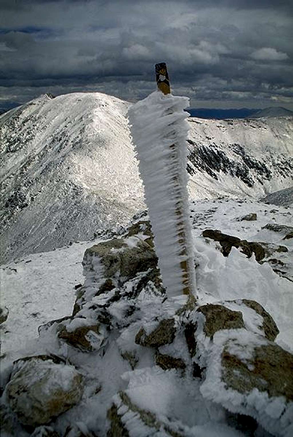 The summit marker on Mt...