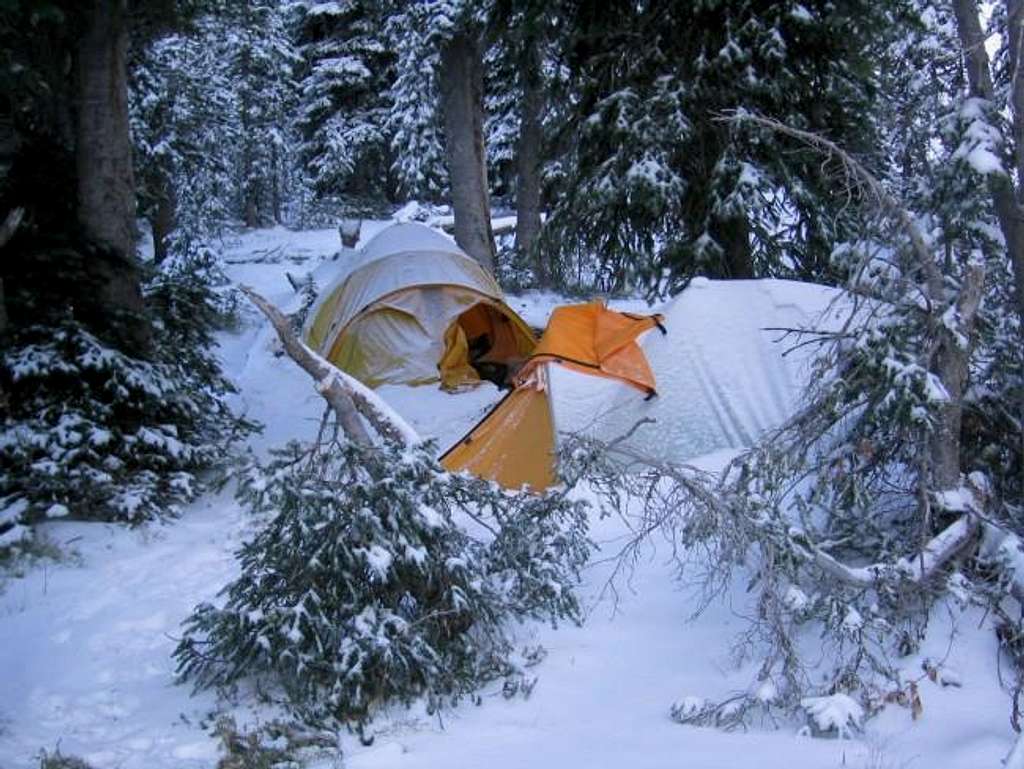 Bonus snow camping, on the...