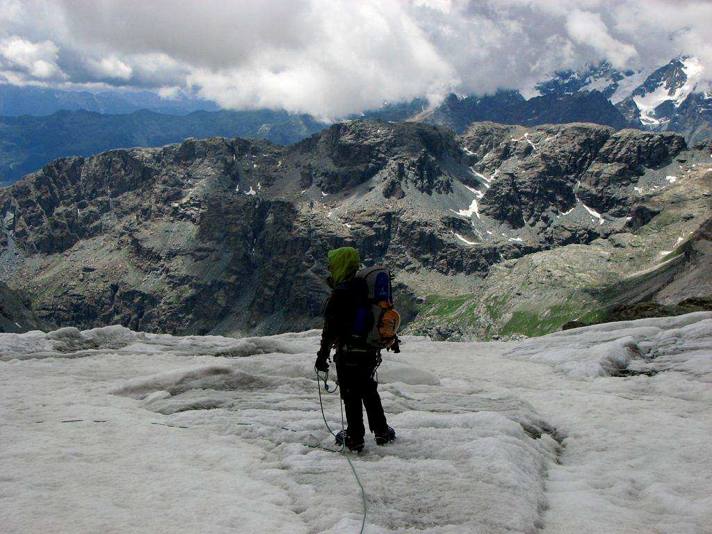 Finding the way on Scarscen glacier