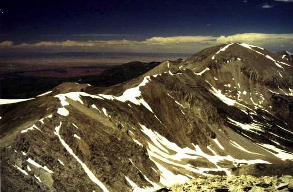 The ridgeline leading to Mt...