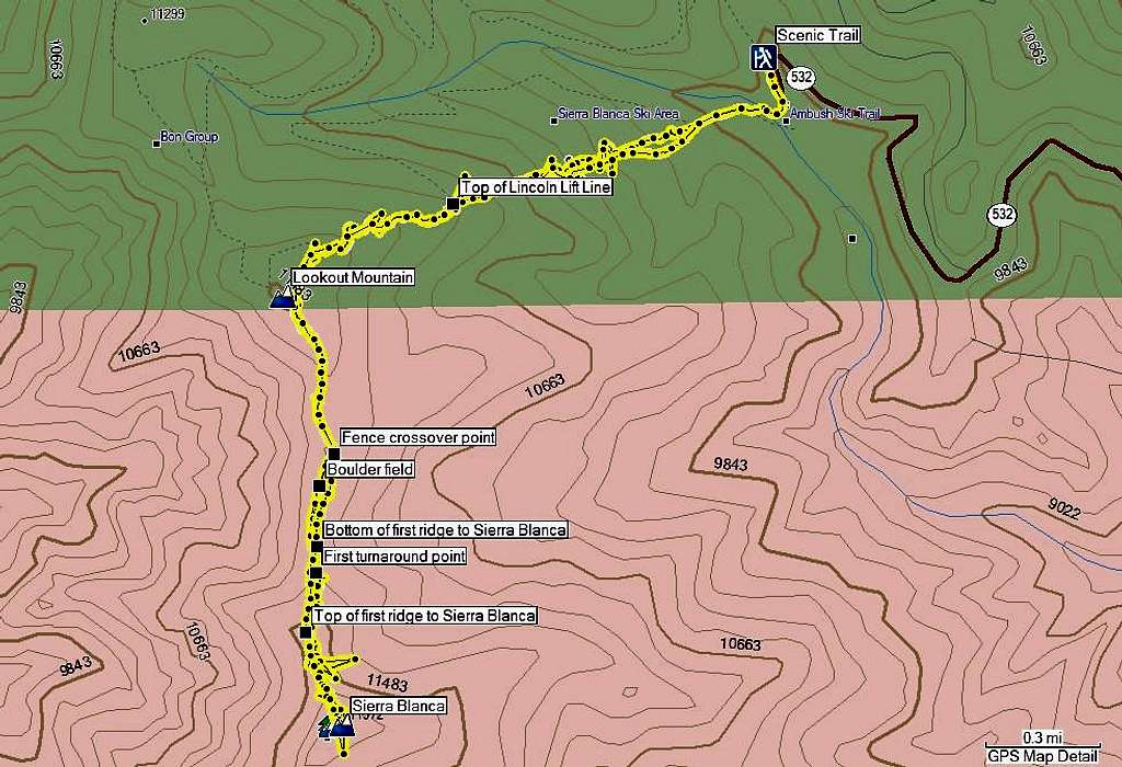 Sierra Blanca GPS track
