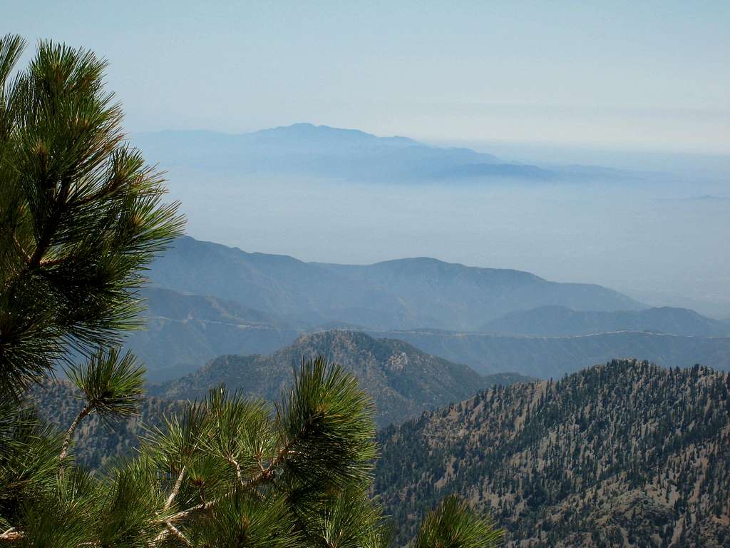 Santiago Peak (rear) seen from Mt. Hawkins