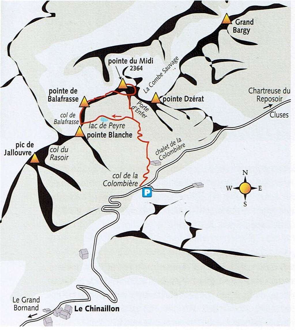Map of Pointe du Midi (2364m)