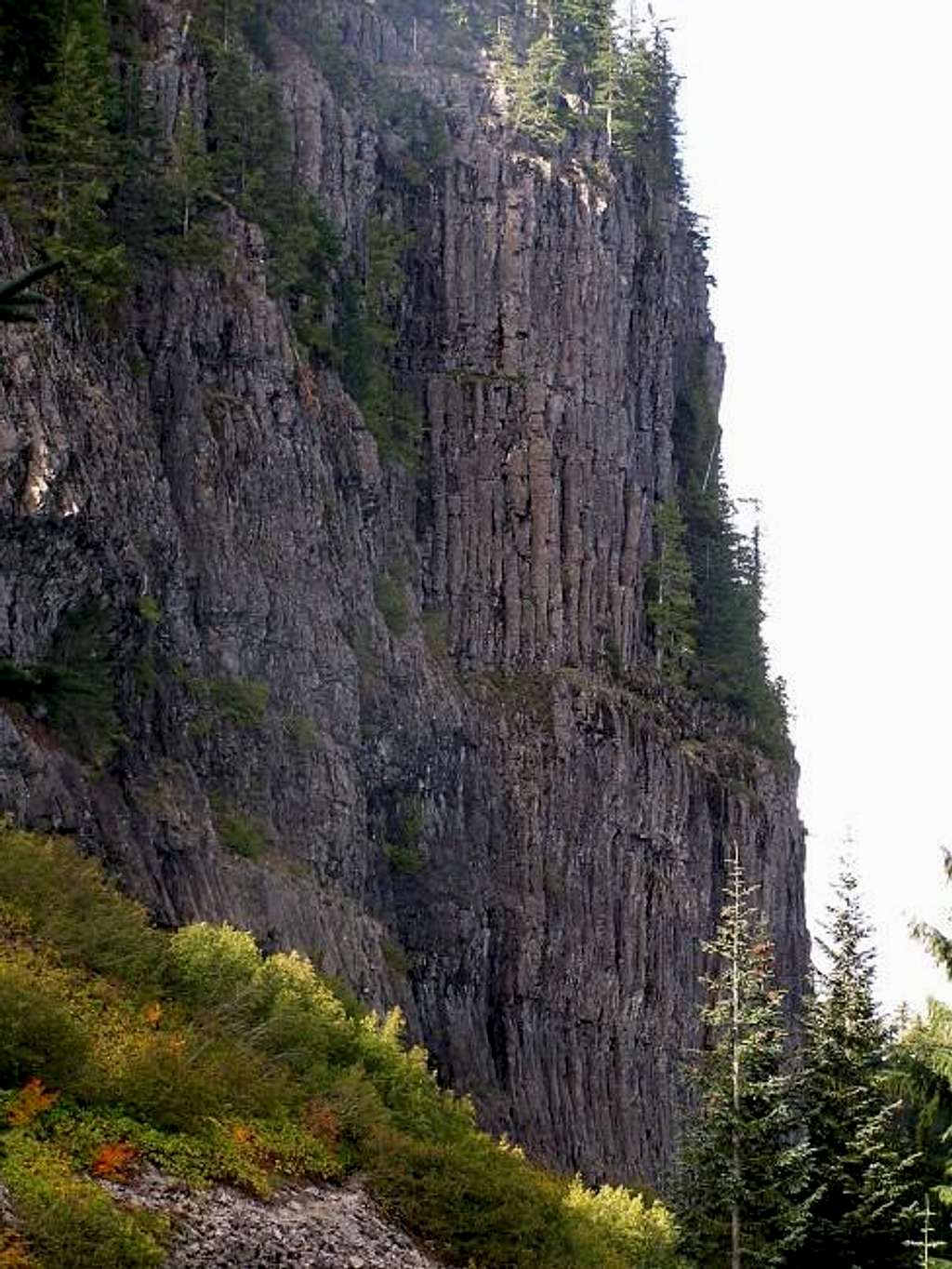 Basalt cliffs along the trail.