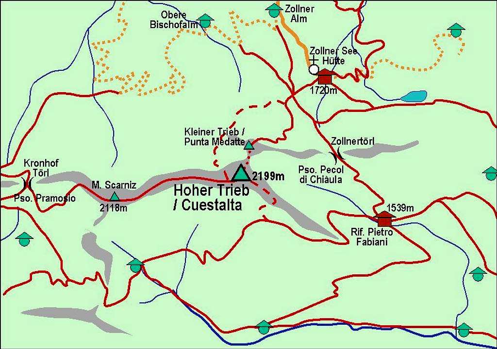 Hoher Trieb / Cuestalta map