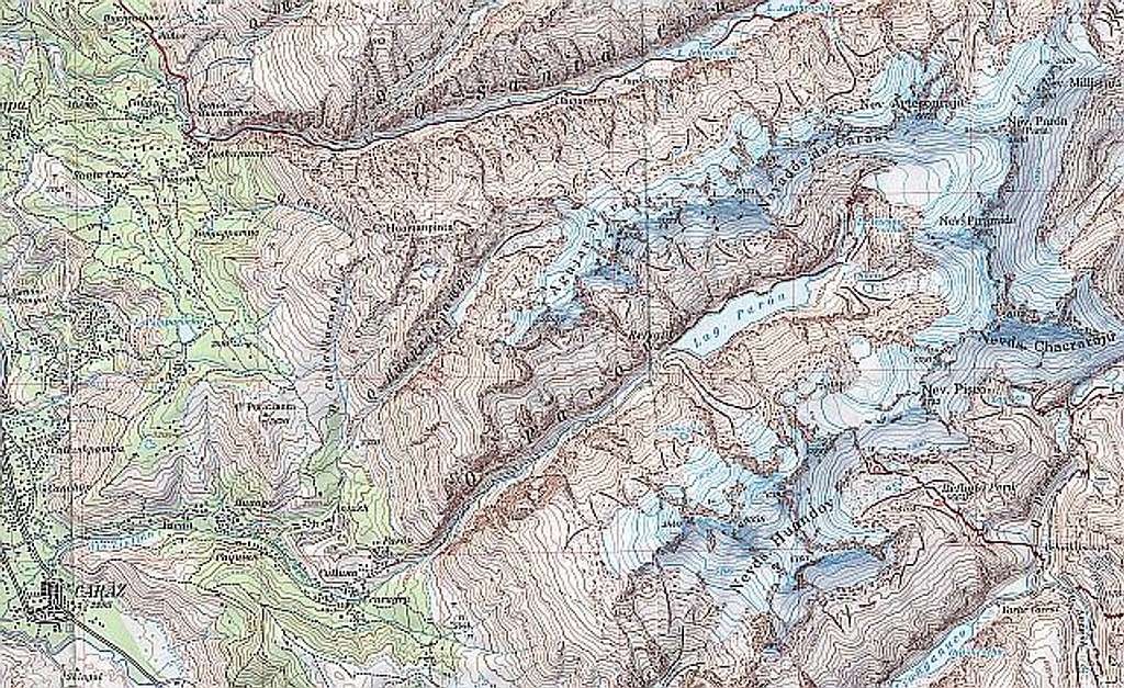 Caraz & Valley Paron - Map:...