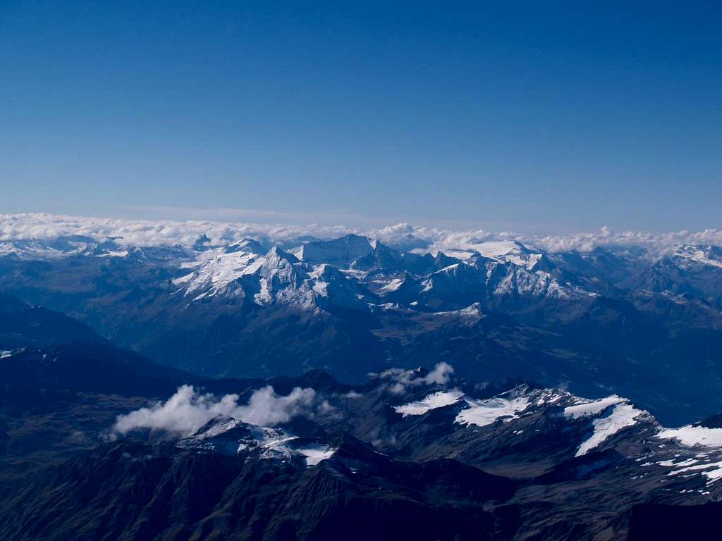 Mont Blanc, view from the summit