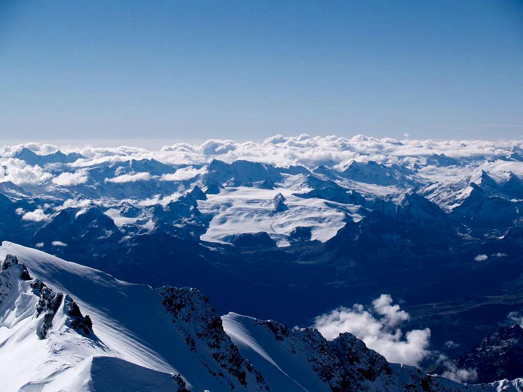 Mont Blanc, view from the summit