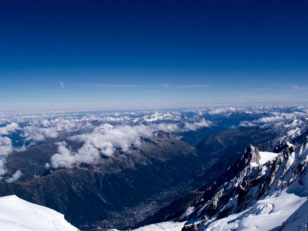 Mont Blanc, view from the descent via Bosses Ridge