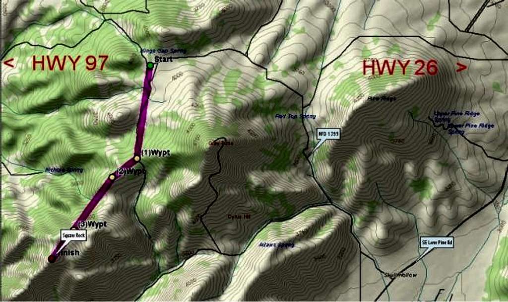 Map of route from Crooked...