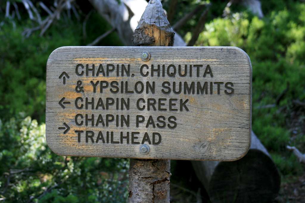 Chapin Pass Sign