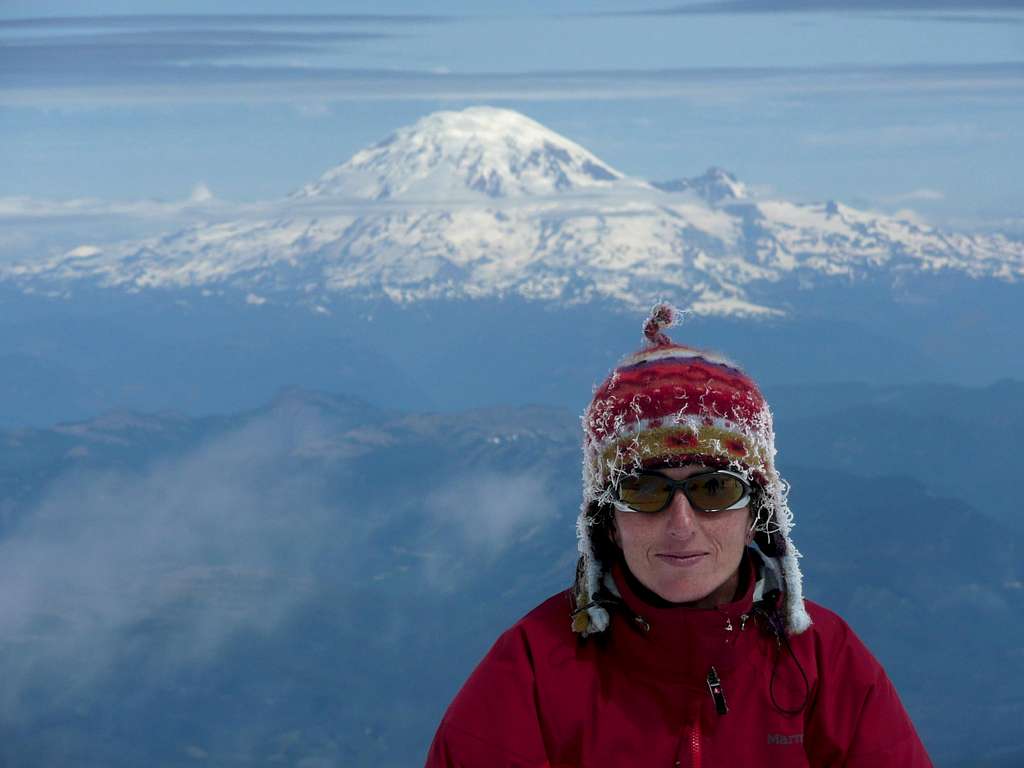 Summit of Adams with Rainier