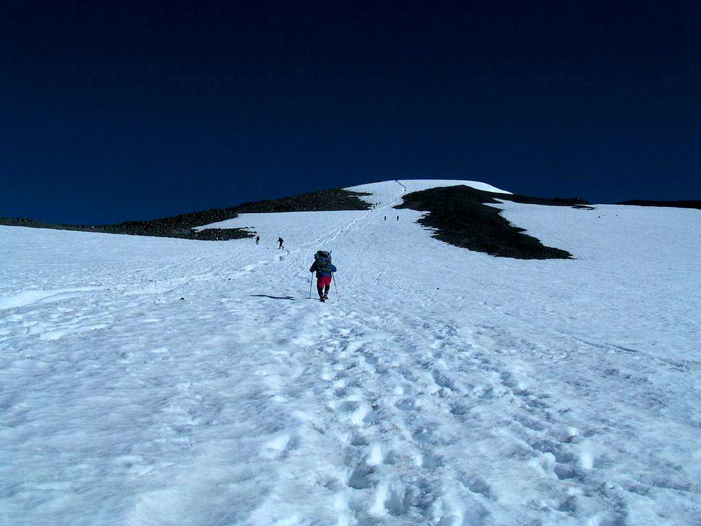 Approaching the false summit on Mount Adams