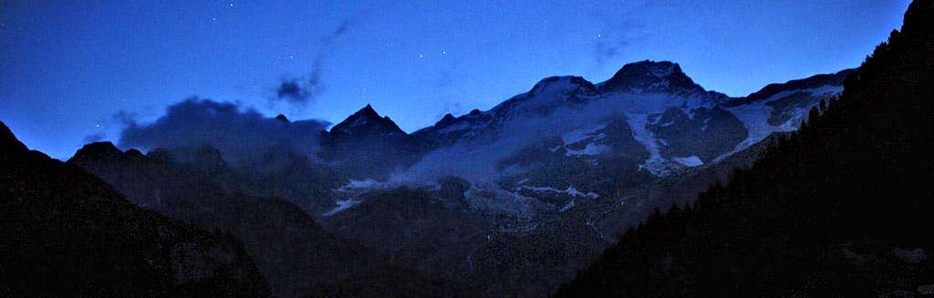 Night over Monte Rosa group