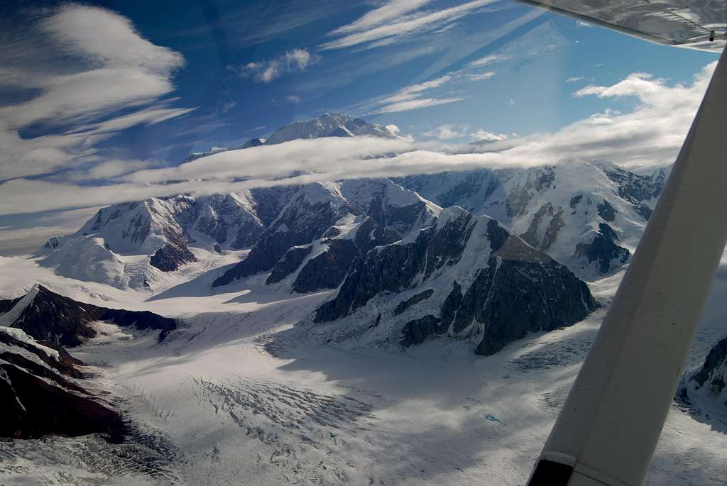 Our Cessina neared the mountain, Mount McKinley (Denali) in the Alaska Range, provided us with this fabulous panorama.