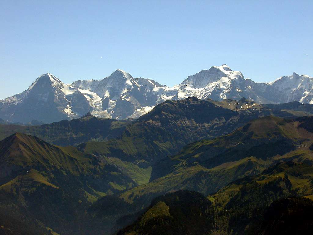 Eiger, Mönch and Jungfrau from Niesen
