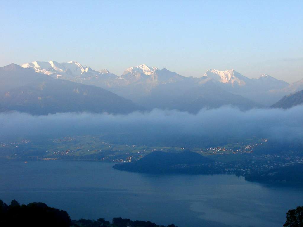 Bernese Alps above Lake Thune