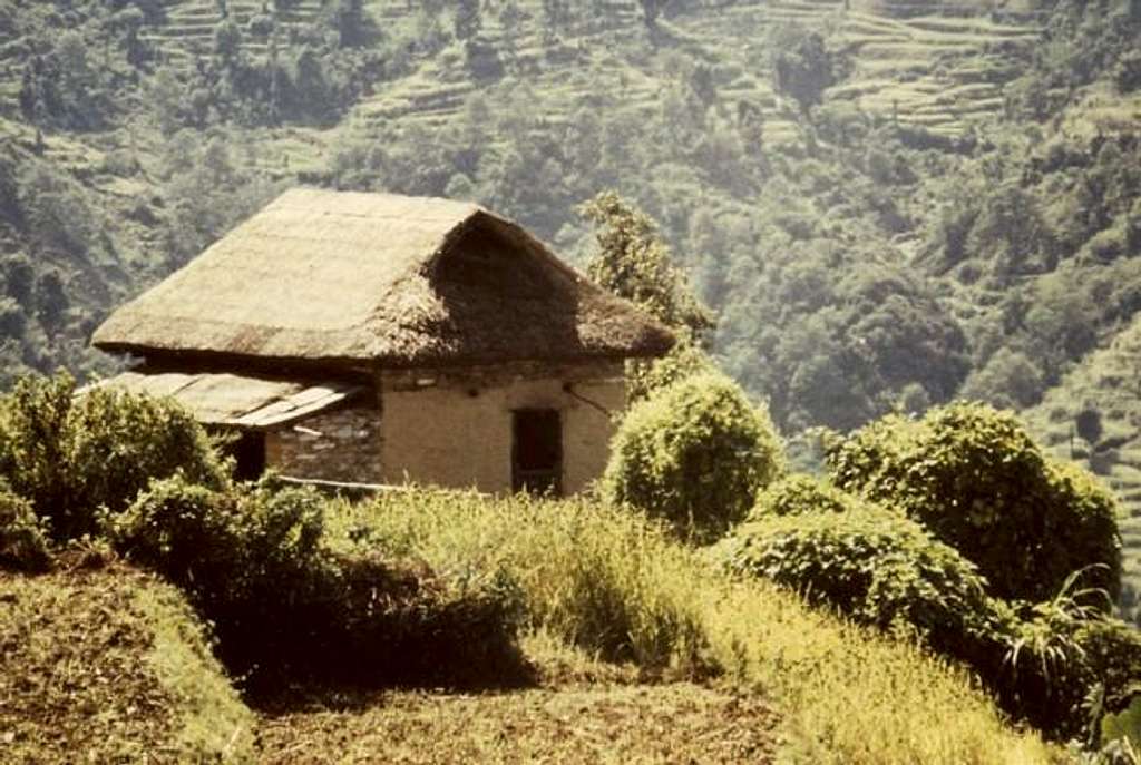 Typical Hut at Khare, on the...