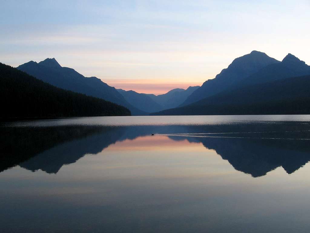 Sunrise on Bowman Lake