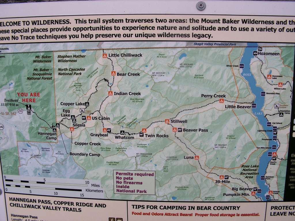 Map at Hannegan Pass Trail