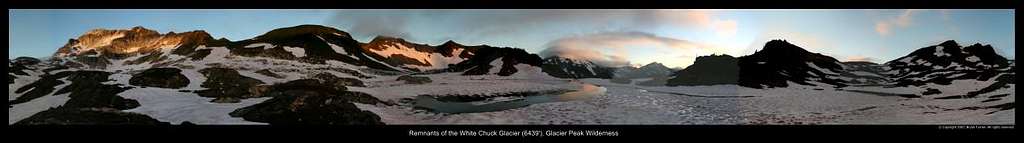 pano of camp below White Chuck Glacier