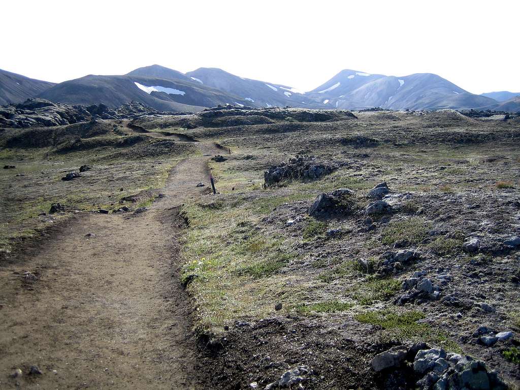 Trail leaving Landmannalaugar