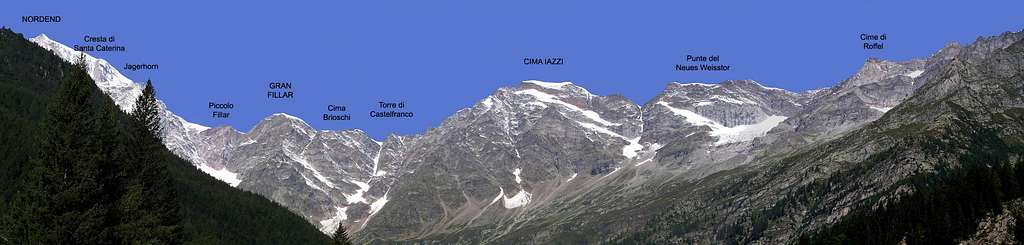 the Ridge N of Monte Rosa - pano