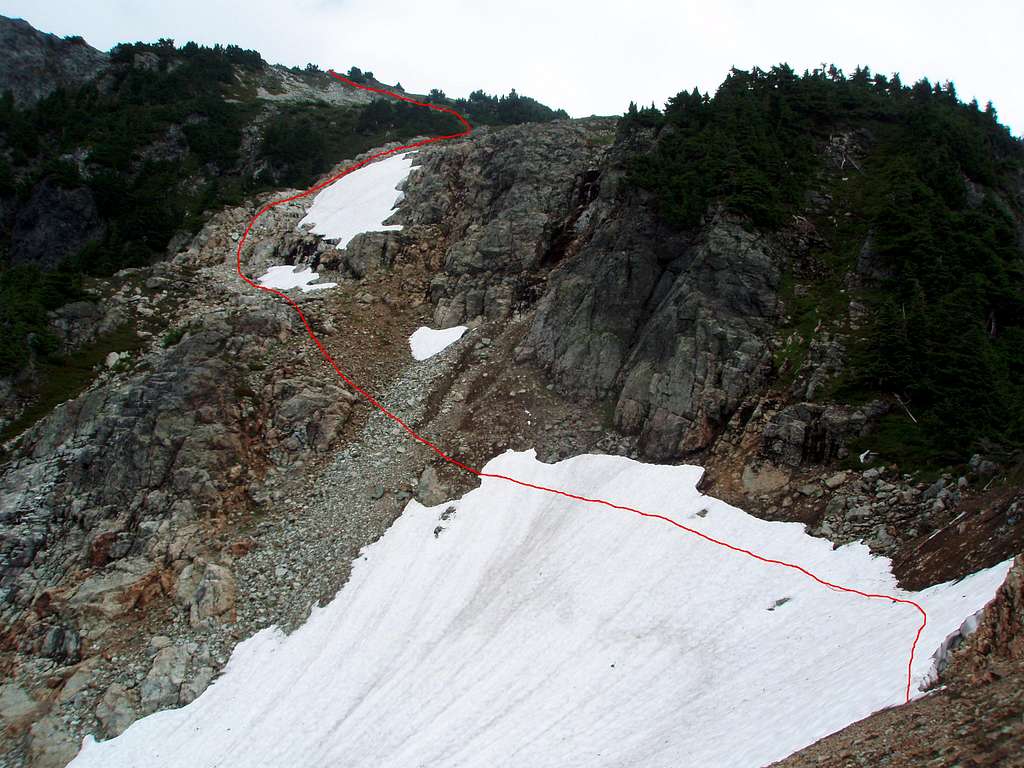 Snow field to summit