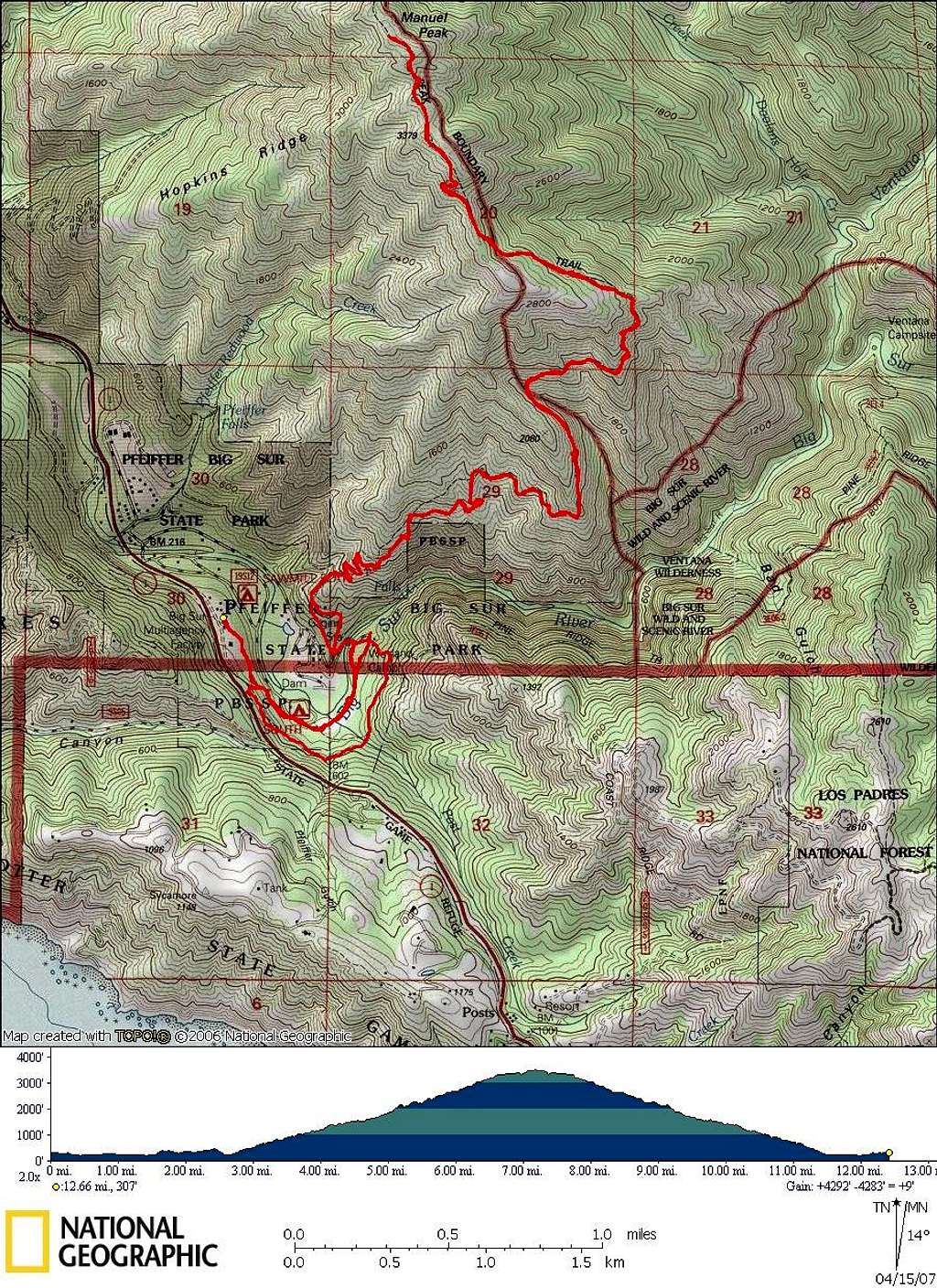 Mt Manuel Trail Map