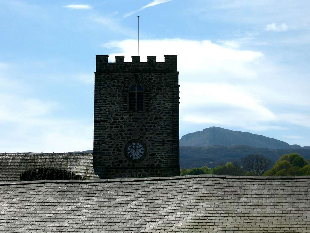 Cadair Idris and Dolgellau Church