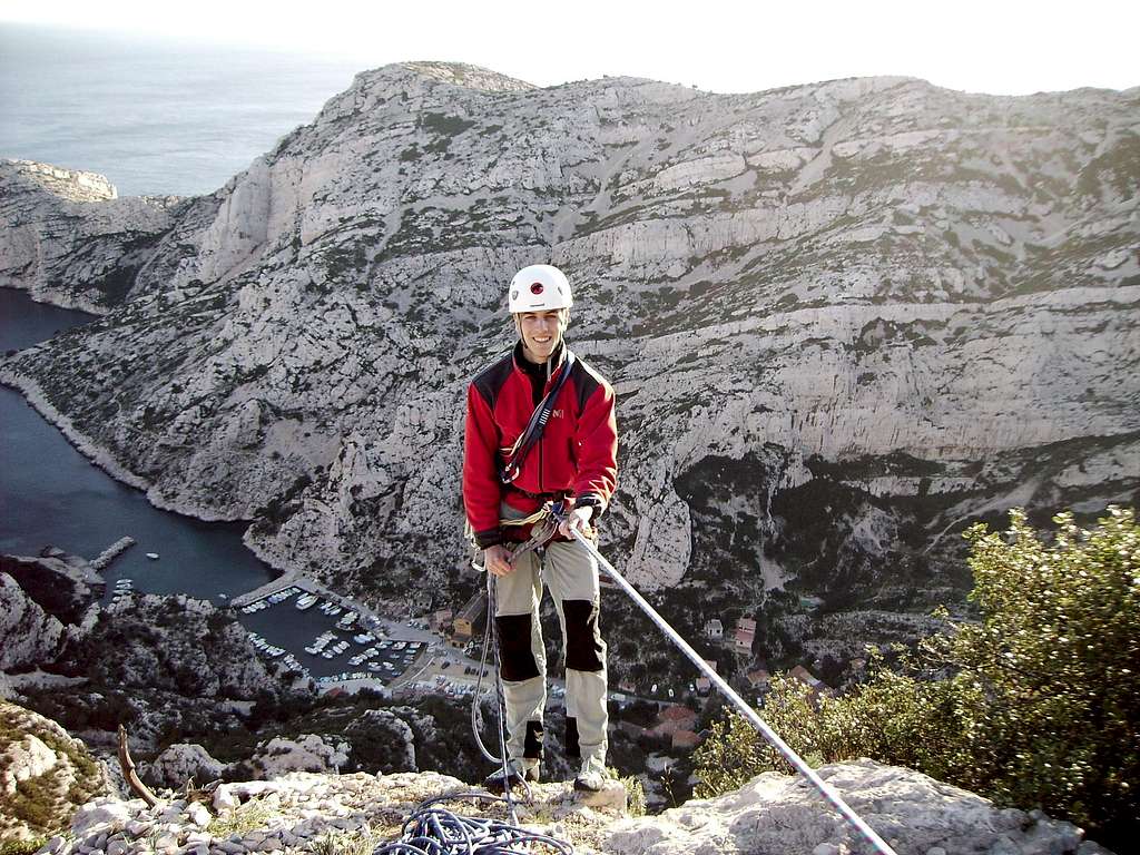 Rappeling down Le Crêt