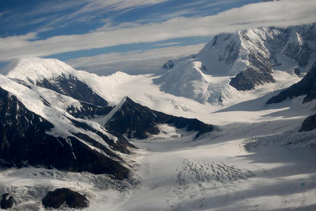 Upper Kahiltna Glacier and Pass-Mount McKinley-Alaska Range.